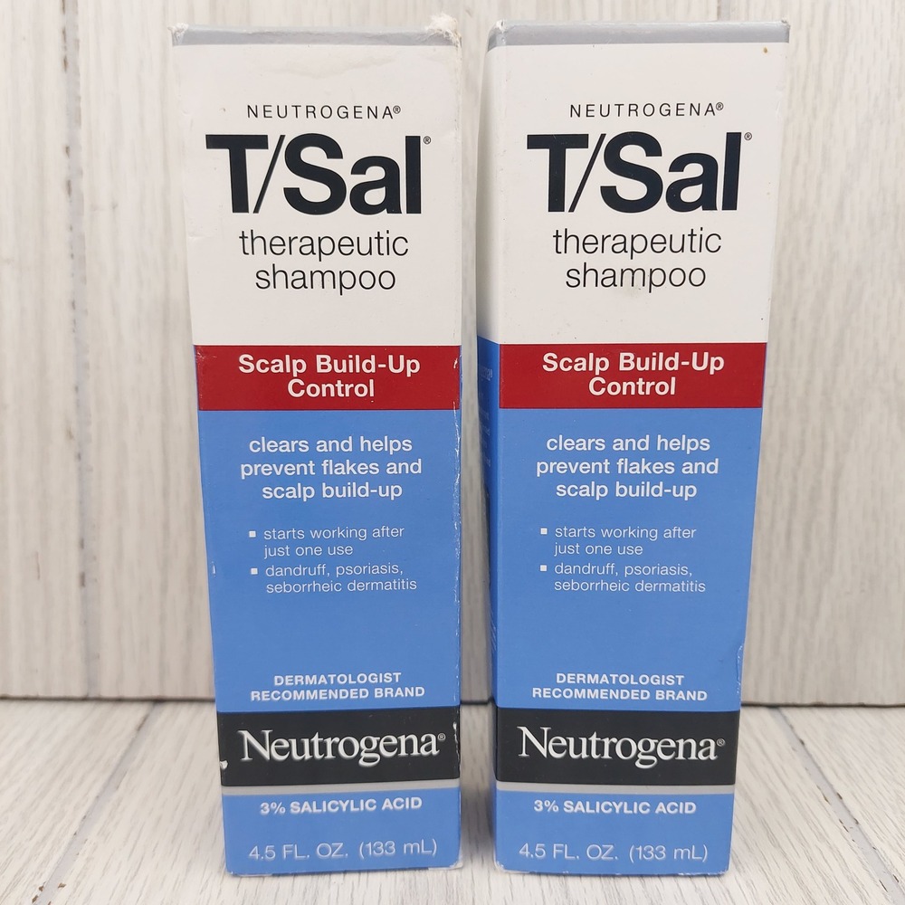 Neutrogena T/Sal Therapeutic Shampoo 4.5oz Blue 3% Salicylic Acid Scalp 2 Pack